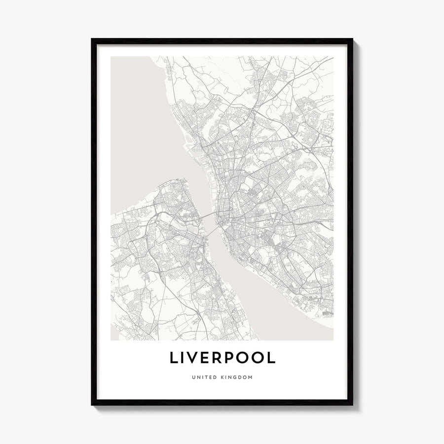 Liverpool Map Poster, framed poster mockup