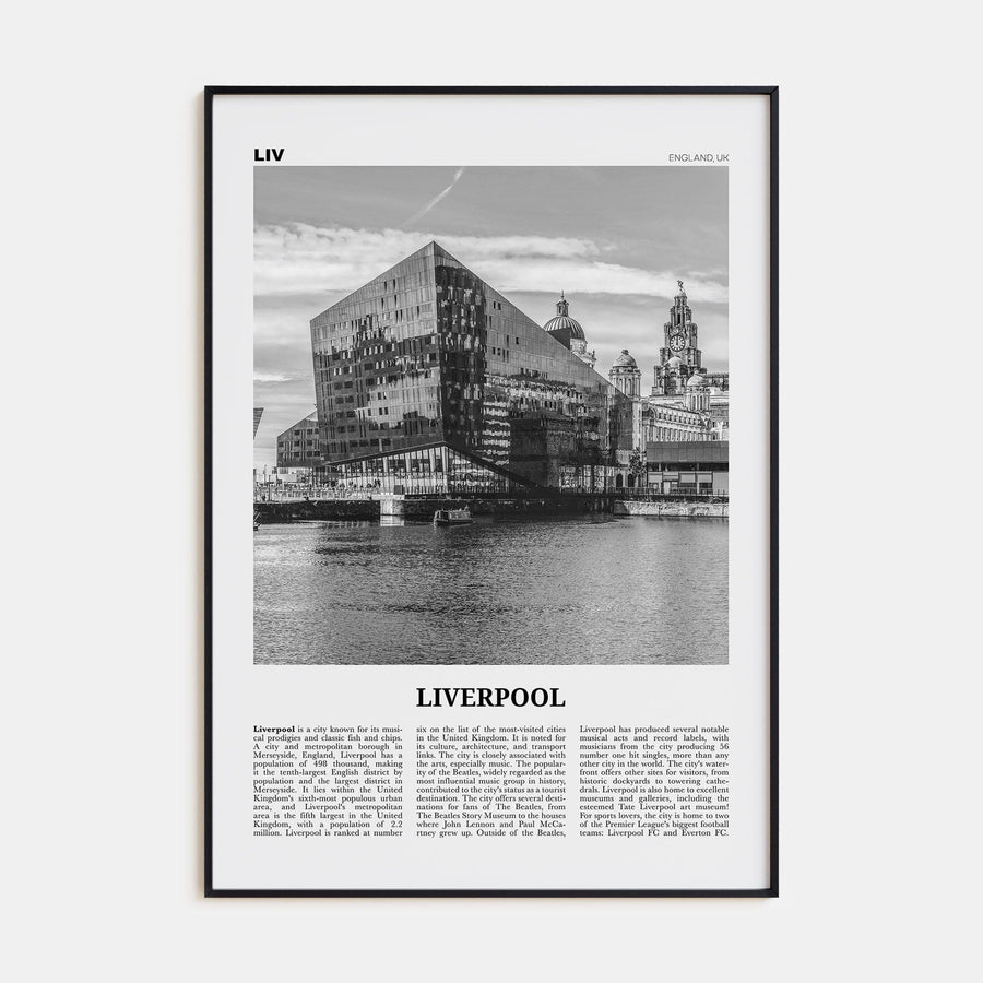 Liverpool Poster None / 8x12 in Nbourhood Travel B&W Poster