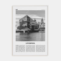 Liverpool Poster White Wood / 8x12 in Nbourhood Travel B&W Poster