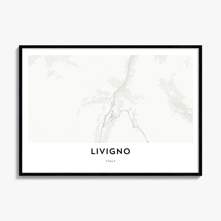Livigno Map Poster, framed poster mockup