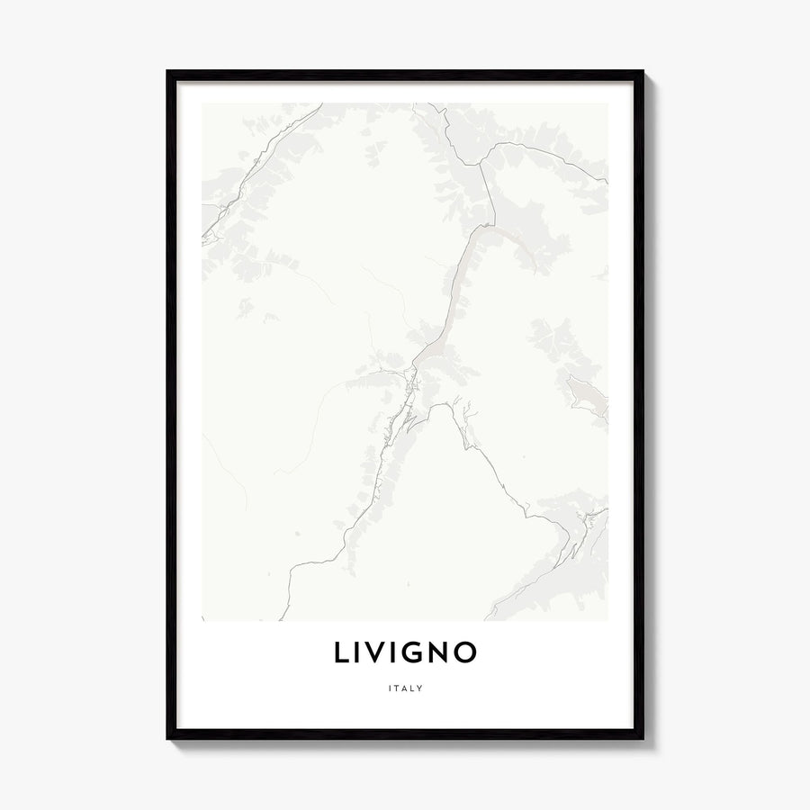 Livigno Map Poster, framed poster mockup