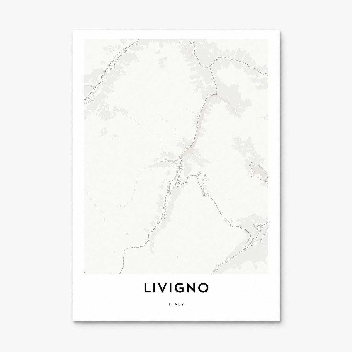 Livigno Map Poster, print only (unframed)