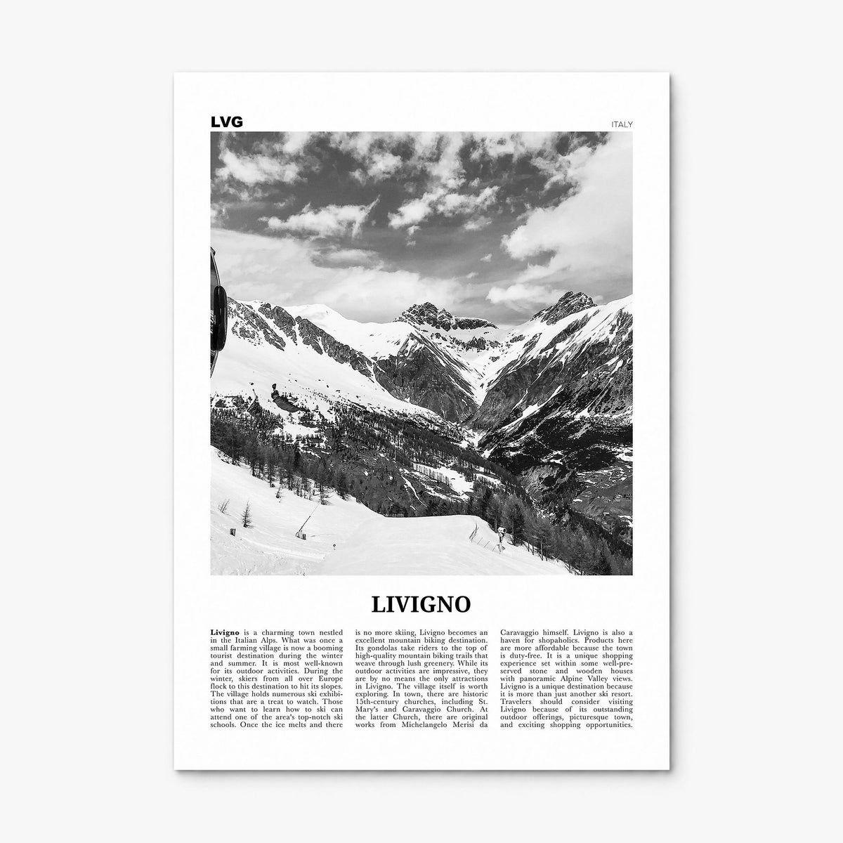Livigno Newspaper Poster, print only (unframed)