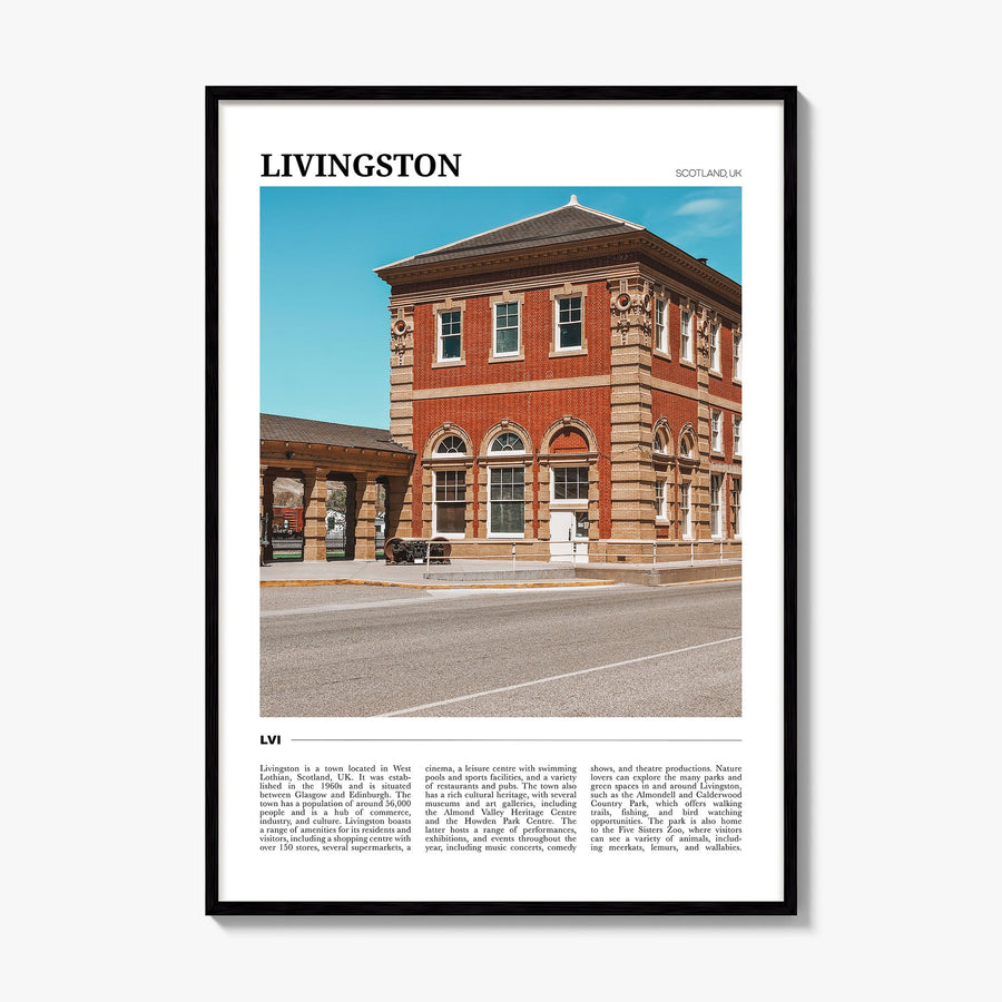 Livingston Travel Poster, framed poster mockup