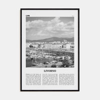 Livorno Poster Black Wood / 8x12 in Nbourhood Travel B&W Poster