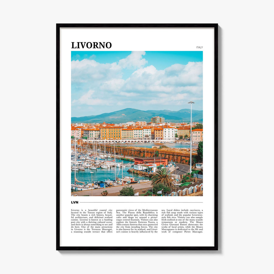 Livorno Travel Poster, framed poster mockup