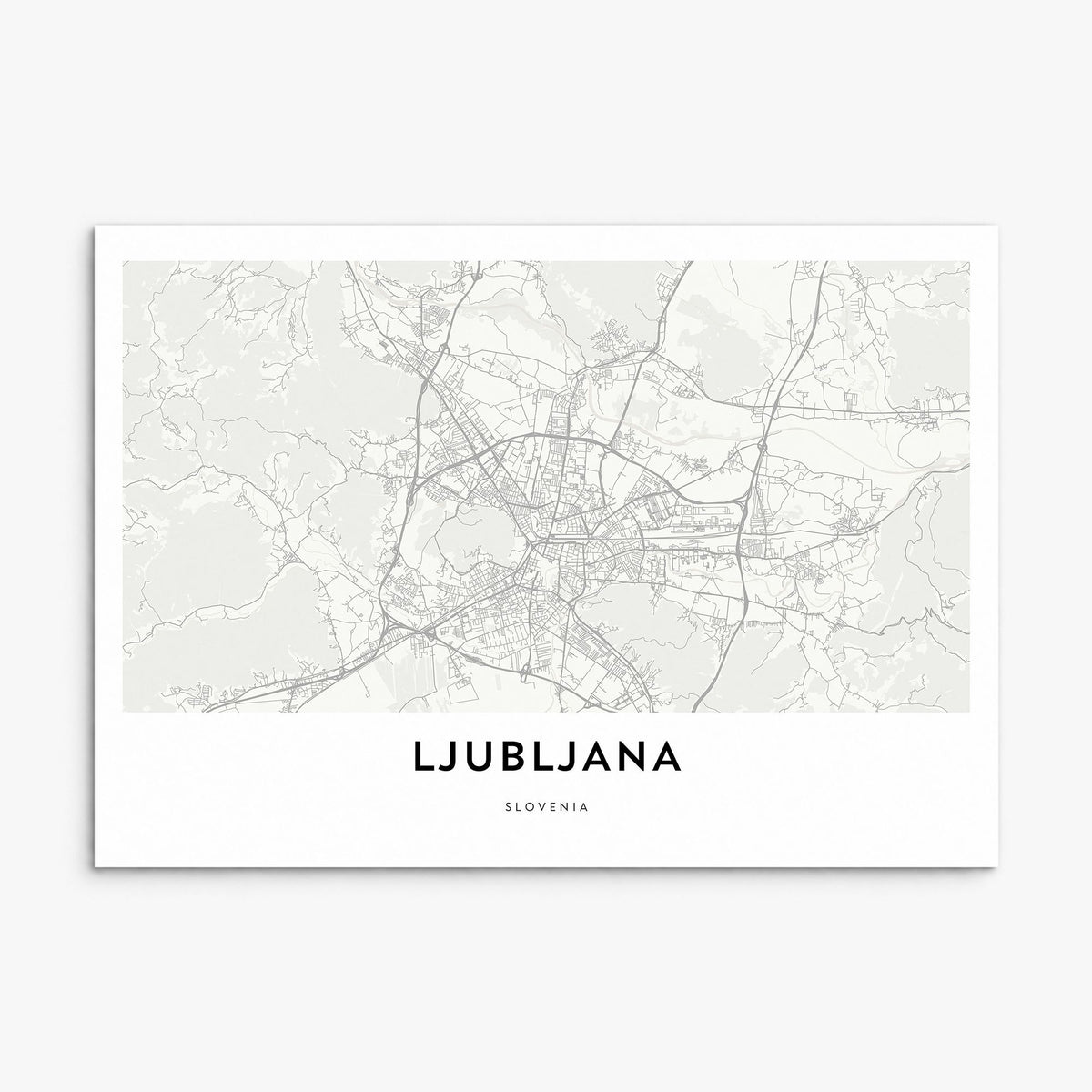 Ljubljana Map Poster, print only (unframed)