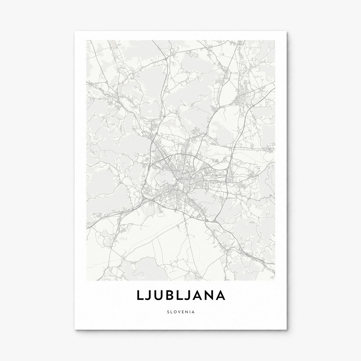 Ljubljana Map Poster, print only (unframed)