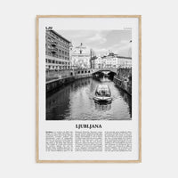 Ljubljana Poster Natural Wood / 8x12 in Nbourhood Travel B&W Poster