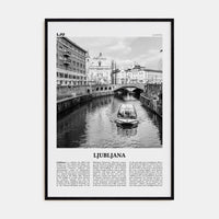 Ljubljana Poster Black Wood / 8x12 in Nbourhood Travel B&W Poster