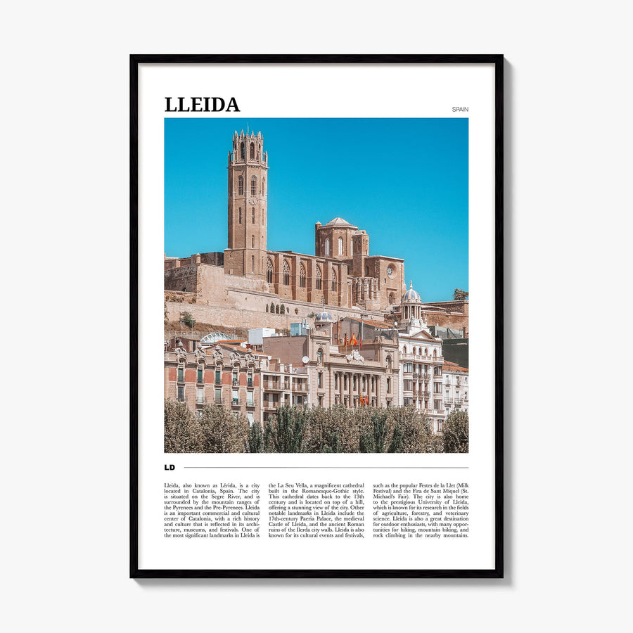 Lleida Travel Poster, framed poster mockup