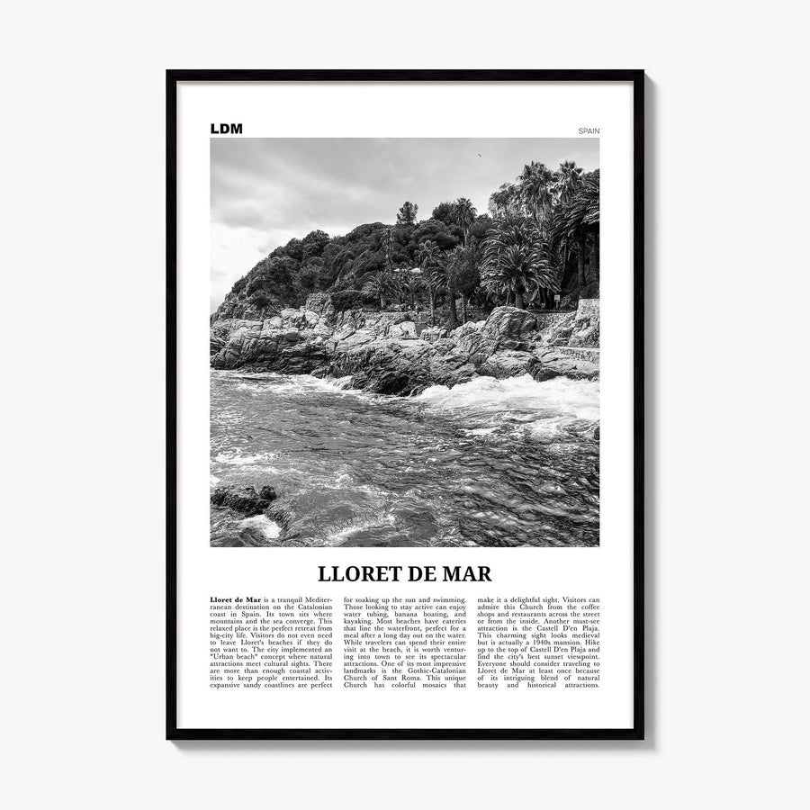 Lloret de Mar Newspaper No 1 Poster, framed poster mockup