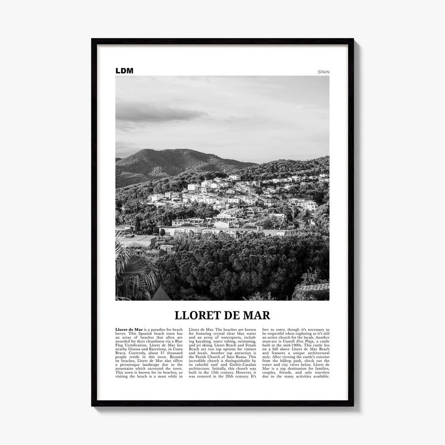 Lloret de Mar Newspaper No 2 Poster, framed poster mockup
