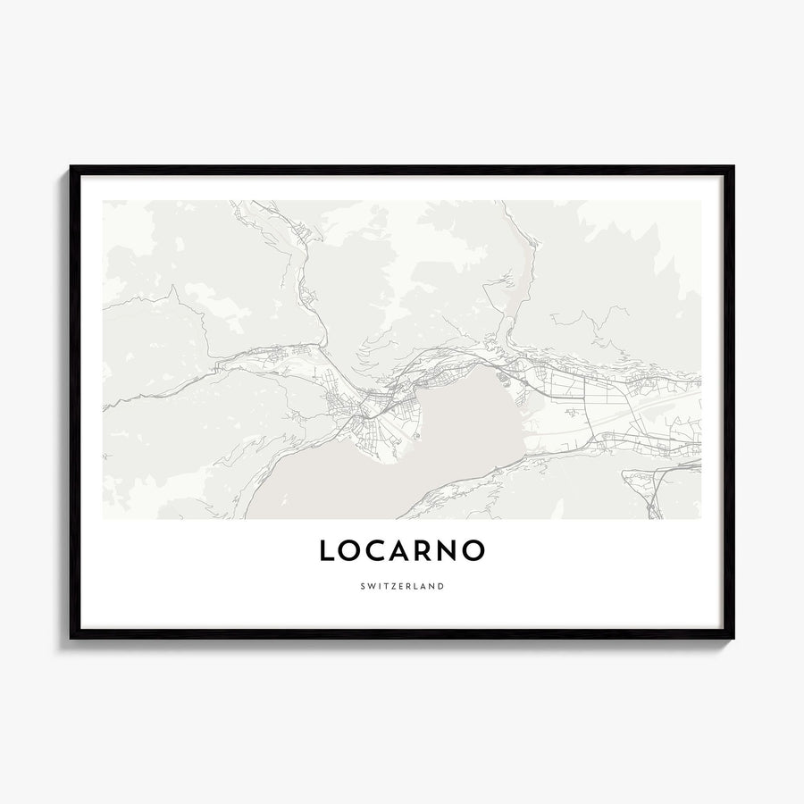 Locarno Map Poster, framed poster mockup