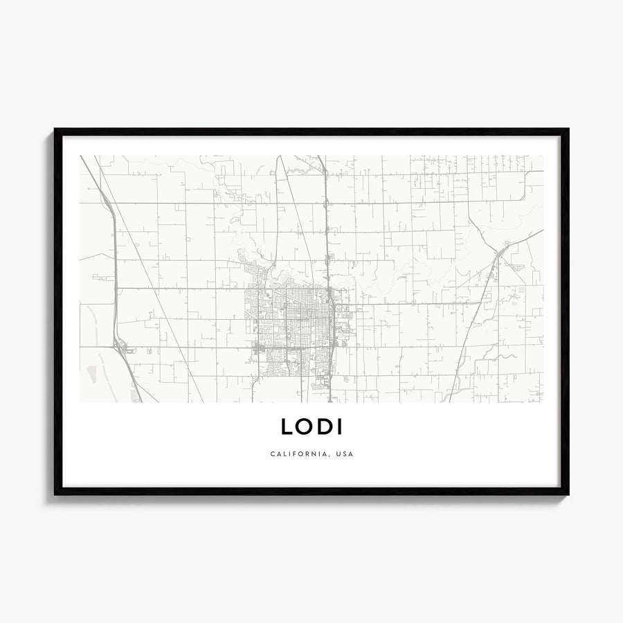 Lodi Map Poster, framed poster mockup