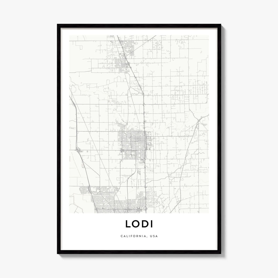 Lodi Map Poster, framed poster mockup