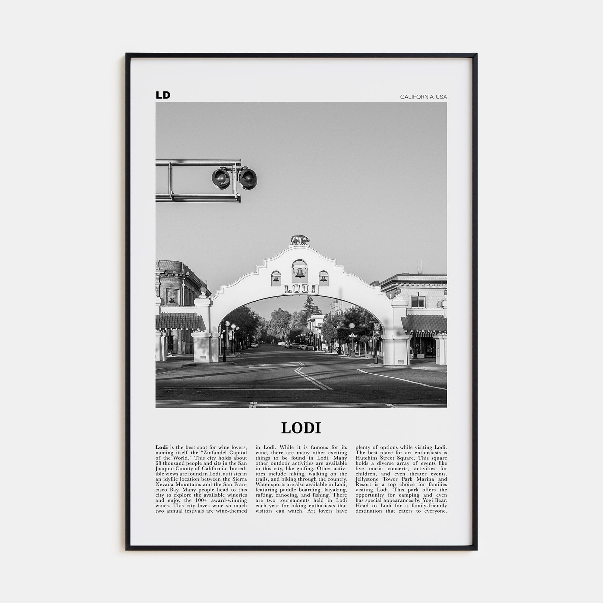 Lodi Poster None / 8x12 in Nbourhood Travel B&W Poster