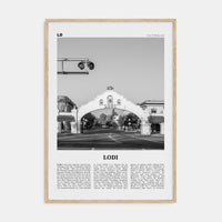 Lodi Poster Natural Wood / 8x12 in Nbourhood Travel B&W Poster