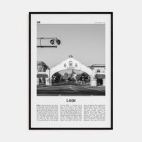 Lodi Poster Black Wood / 8x12 in Nbourhood Travel B&W Poster