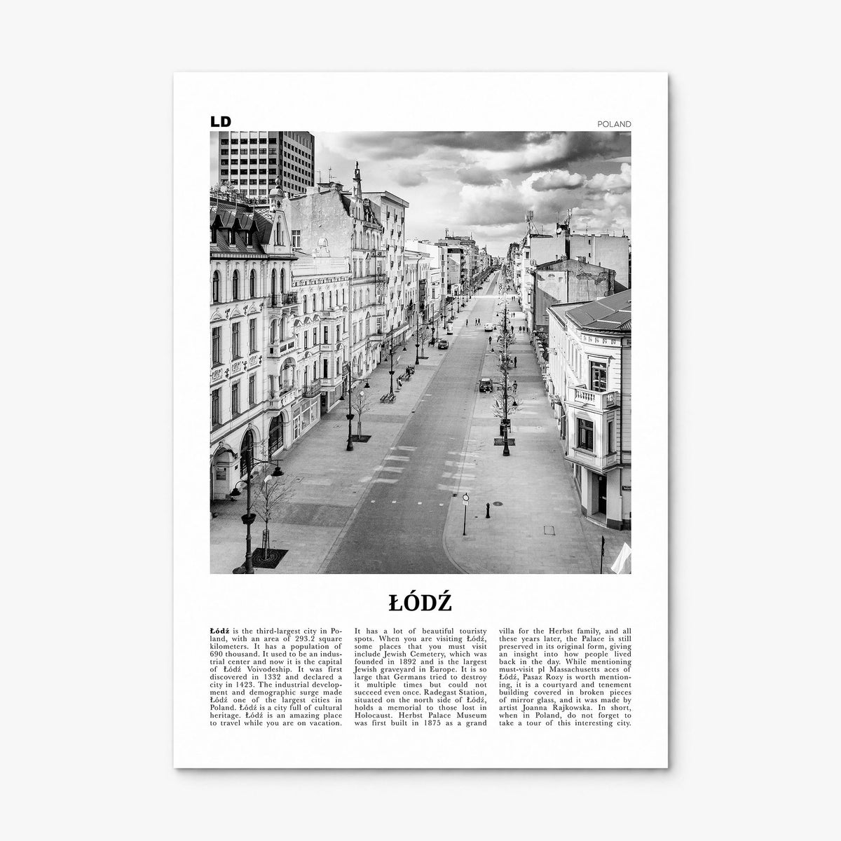 Łódź Newspaper Poster, print only (unframed)