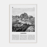 Lofoten Poster White Wood / 8x12 in Nbourhood Travel B&W Poster