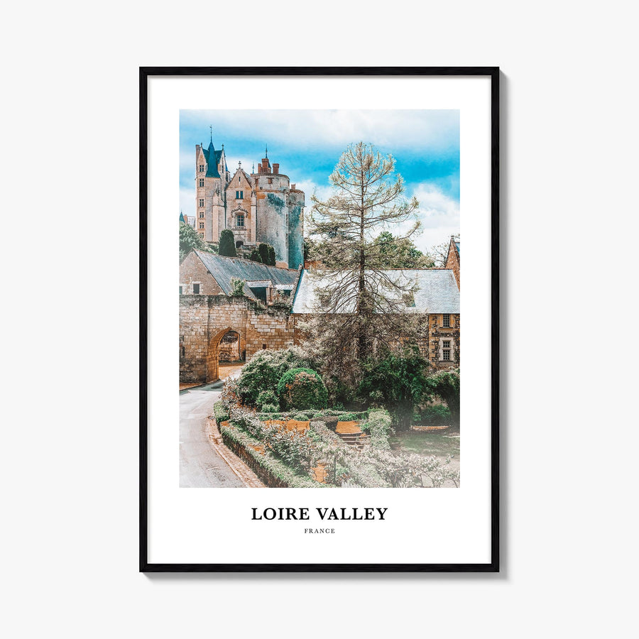 Loire Valley colorful classic poster of France – vertical wall art, unframed print shown in interior mockup
