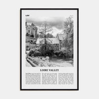 Loire Valley Poster Black Wood / 8x12 in Nbourhood Travel B&W Poster