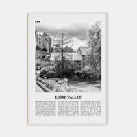 Loire Valley Poster White Wood / 8x12 in Nbourhood Travel B&W Poster