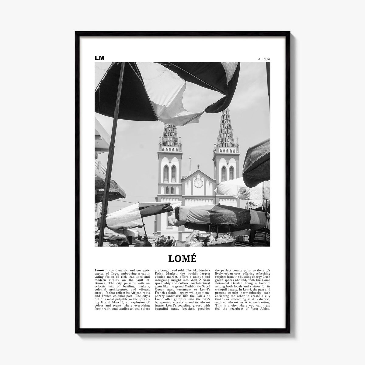 Lomé Newspaper Poster, framed poster mockup