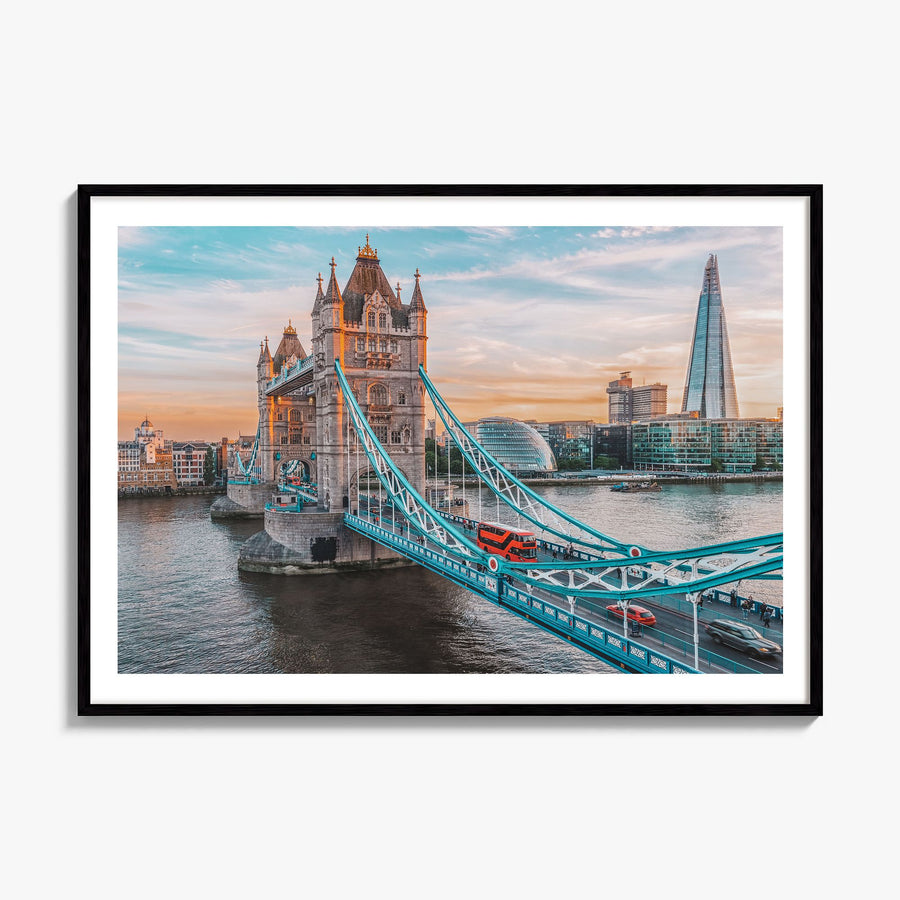 London Photo Poster, framed poster mockup, white border