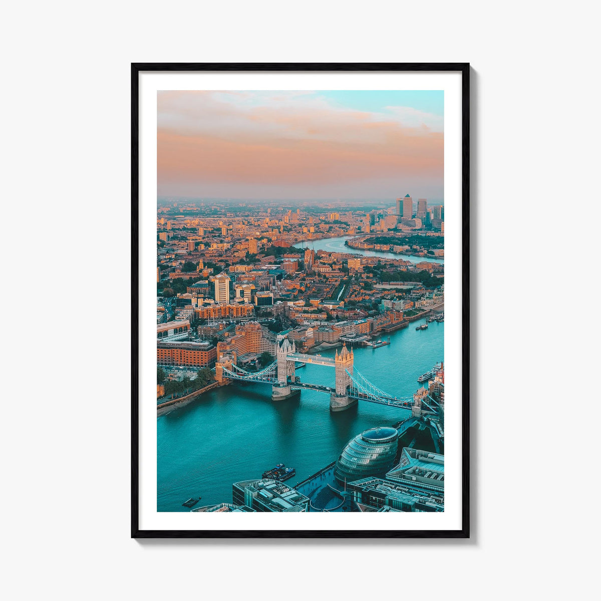 London no. 1 colorful photo poster of England, UK – vertical wall art, unframed print shown in interior mockup