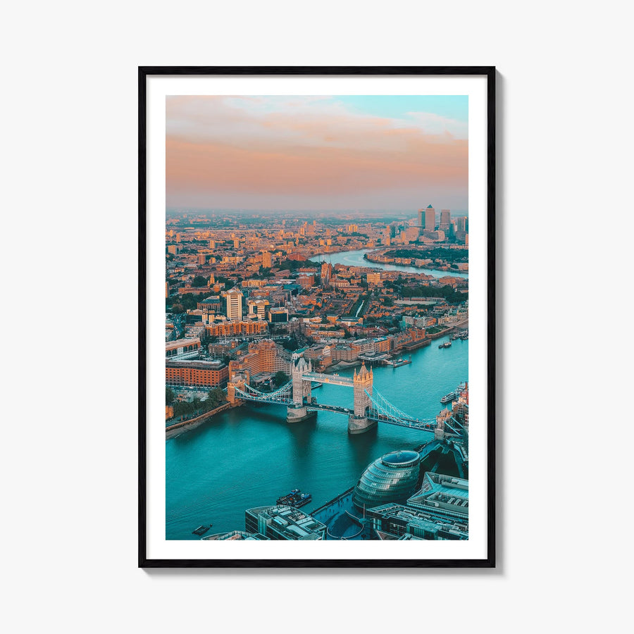 London no. 1 colorful photo poster of England, UK – vertical wall art, unframed print shown in interior mockup