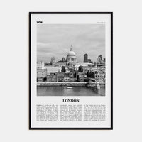 London No 4 Poster Black Wood / 8x12 in Nbourhood Travel B&W Poster