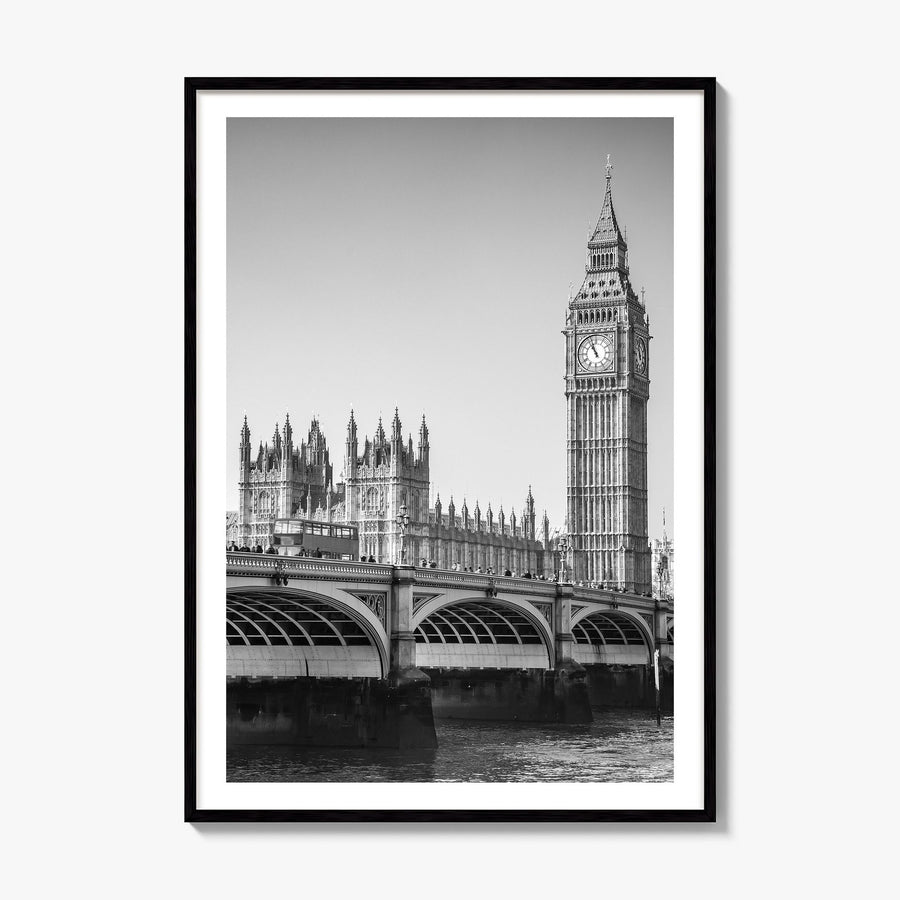 London Photo No 1 Poster, framed poster mockup, white border