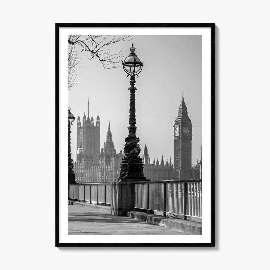London Photo No 3 Poster, framed poster mockup, white border