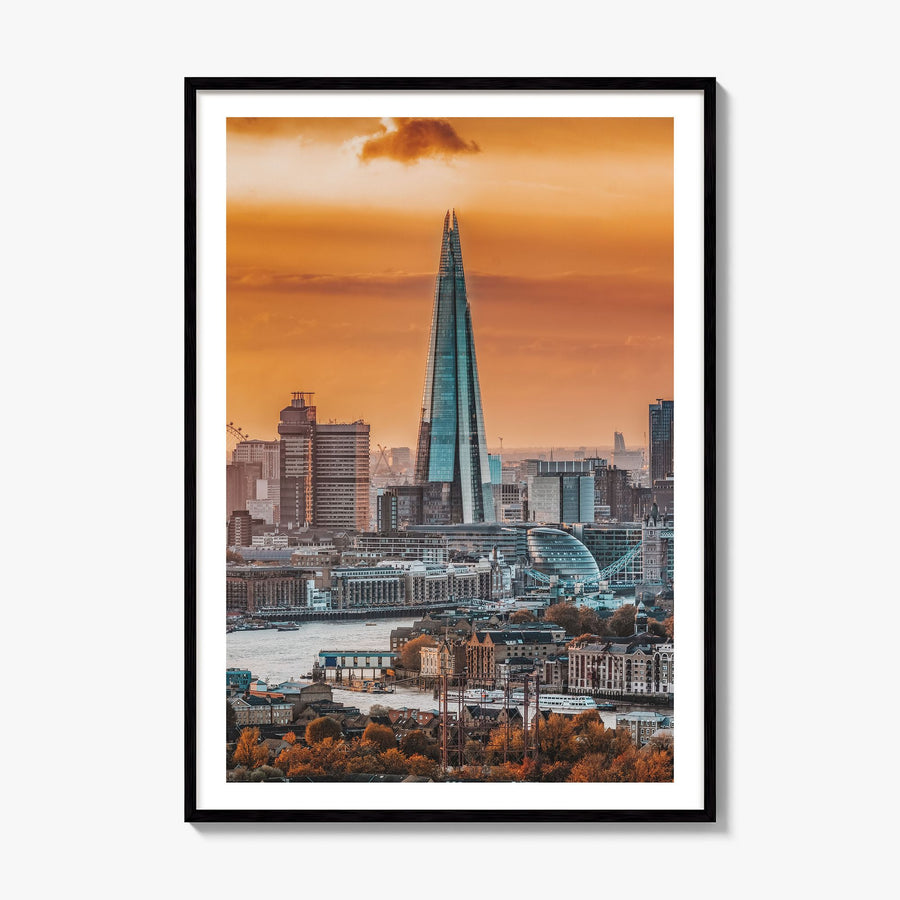 London Photo No 3 Poster, framed poster mockup, white border