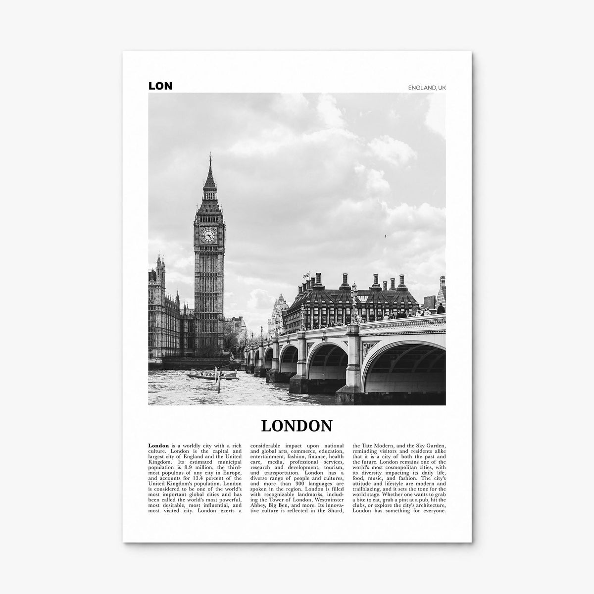 London Newspaper No 1 Poster, print only (unframed)