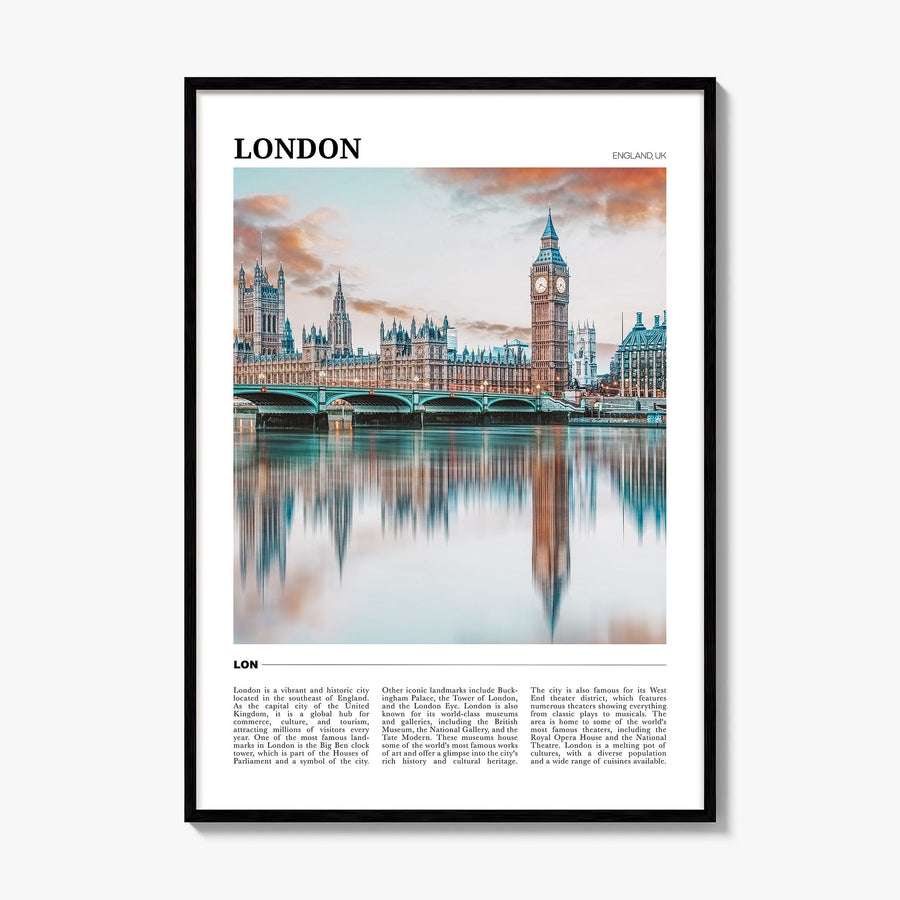 London Travel No 1 Poster, framed poster mockup