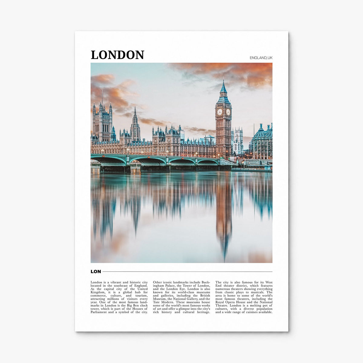 London Travel No 1 Poster, print only (unframed)