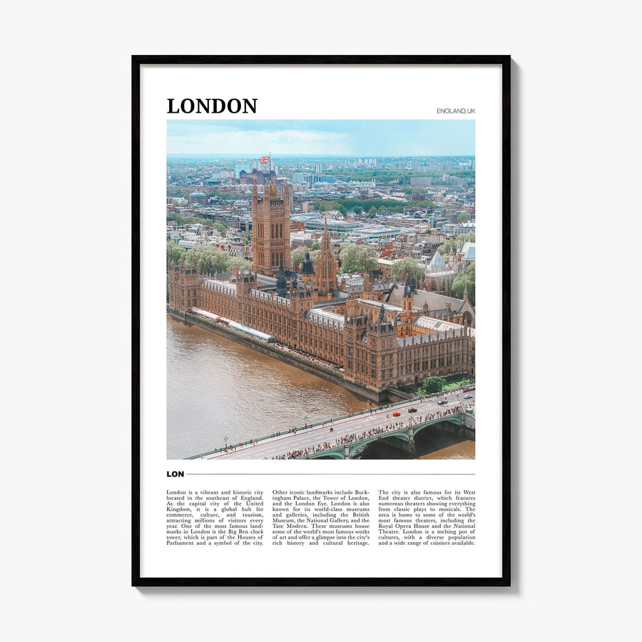 London Travel No 3 Poster, framed poster mockup