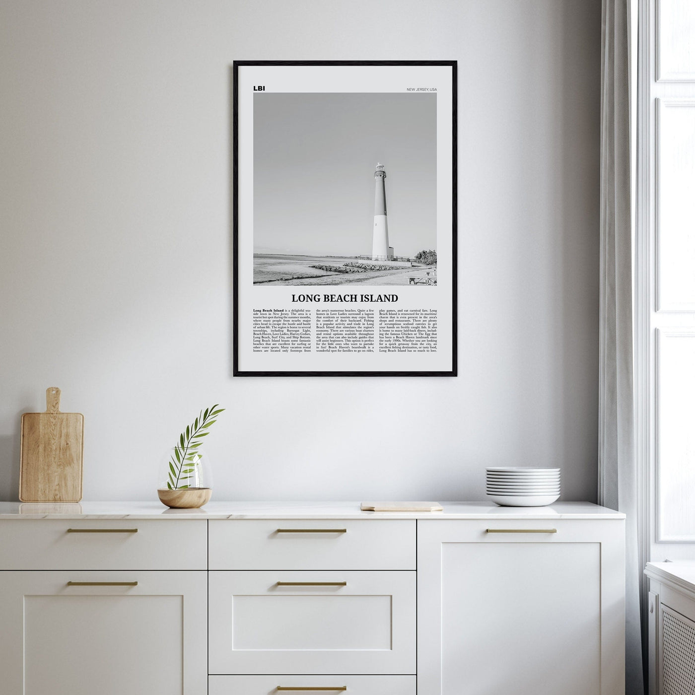 Long Beach Island Poster Nbourhood Travel B&W Poster