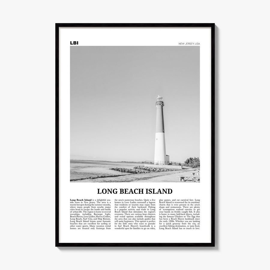 Long Beach Island Newspaper Poster, framed poster mockup