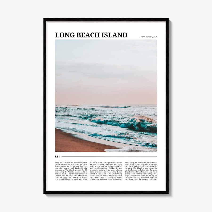 Long Beach Island Travel No 1 Poster, framed poster mockup