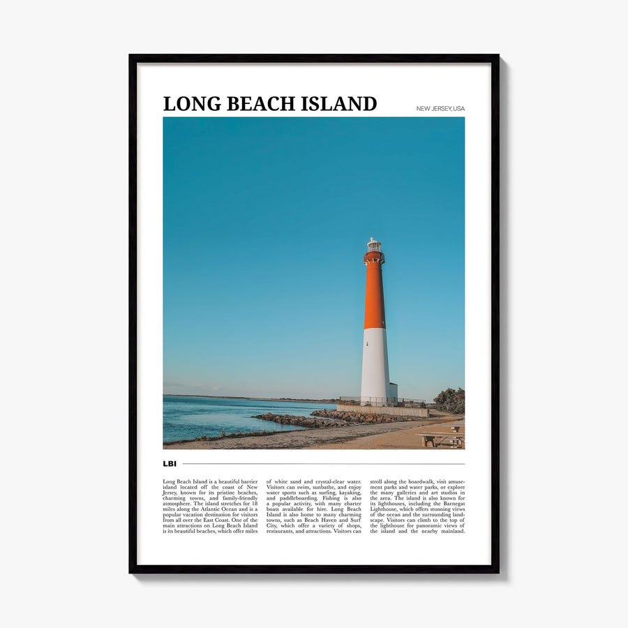 Long Beach Island Travel No 2 Poster, framed poster mockup