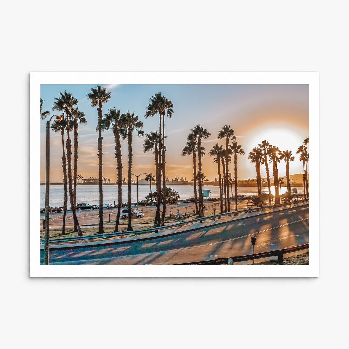 Long Beach Photo Poster, print only (unframed), white border