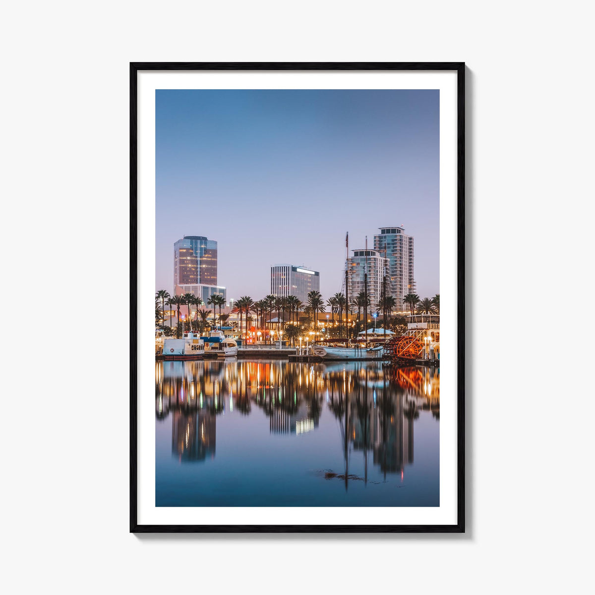 Long Beach no. 1 colorful photo poster of California, USA – vertical wall art, unframed print shown in interior mockup