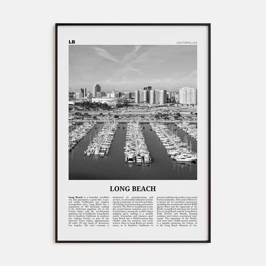 Long Beach No 2 Poster None / 8x12 in Nbourhood Travel B&W Poster