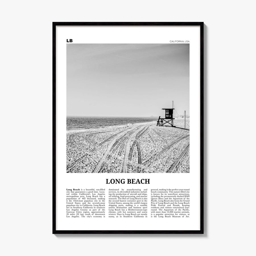 Long Beach Newspaper No 1 Poster, framed poster mockup