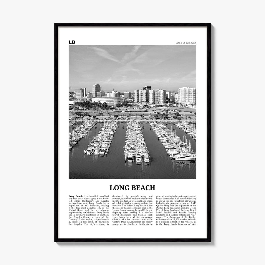 Long Beach Newspaper No 2 Poster, framed poster mockup