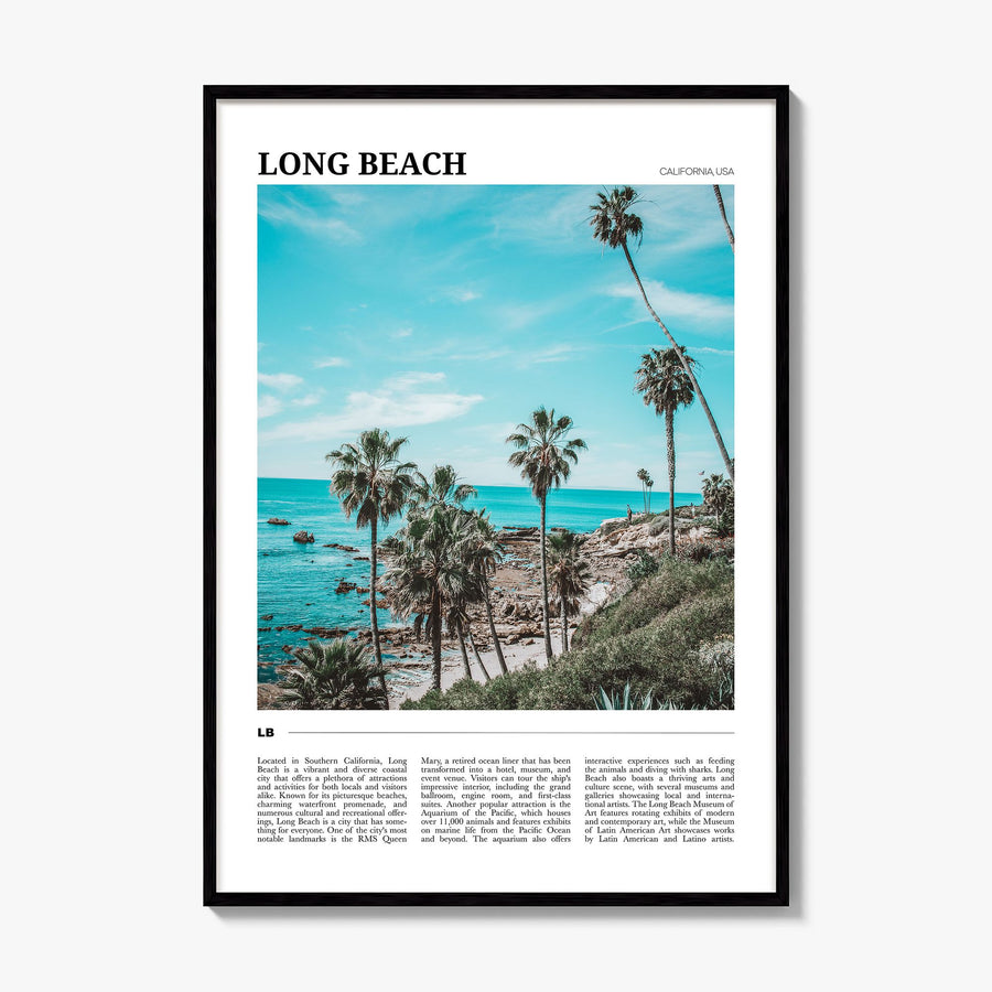Long Beach Travel No 1 Poster, framed poster mockup